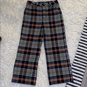 Zara London Plaid Cropped Pants
